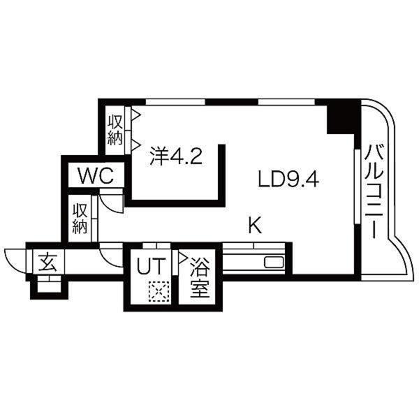 Apartment 9-1広い室内で水廻りも綺麗 ｻｰﾋﾞｽｱﾊﾟｰﾄﾒﾝﾄ札幌大通西14 ﾈｯﾄ使い放題